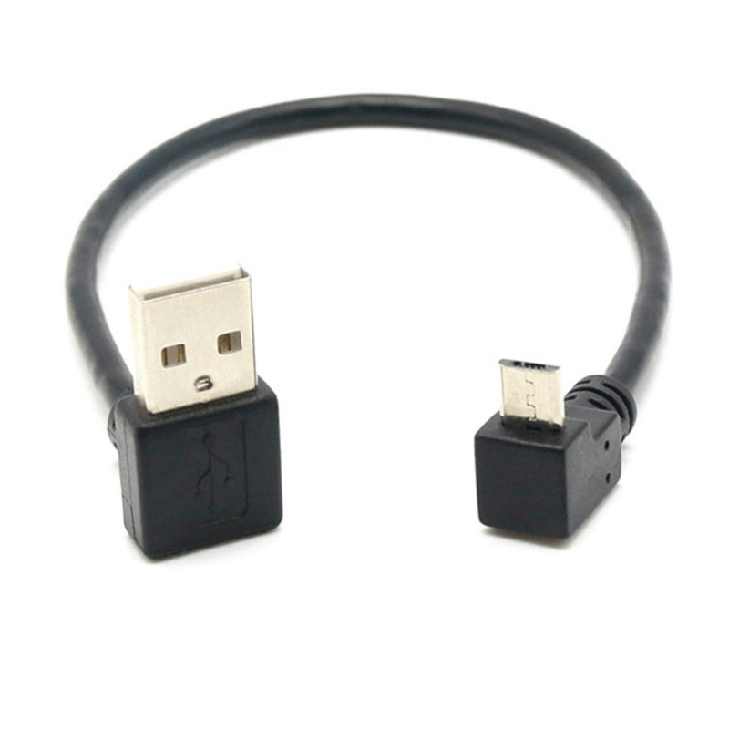 USB 2.0 Type A Male Down Angled To Micro USB Male Up Angled Cable