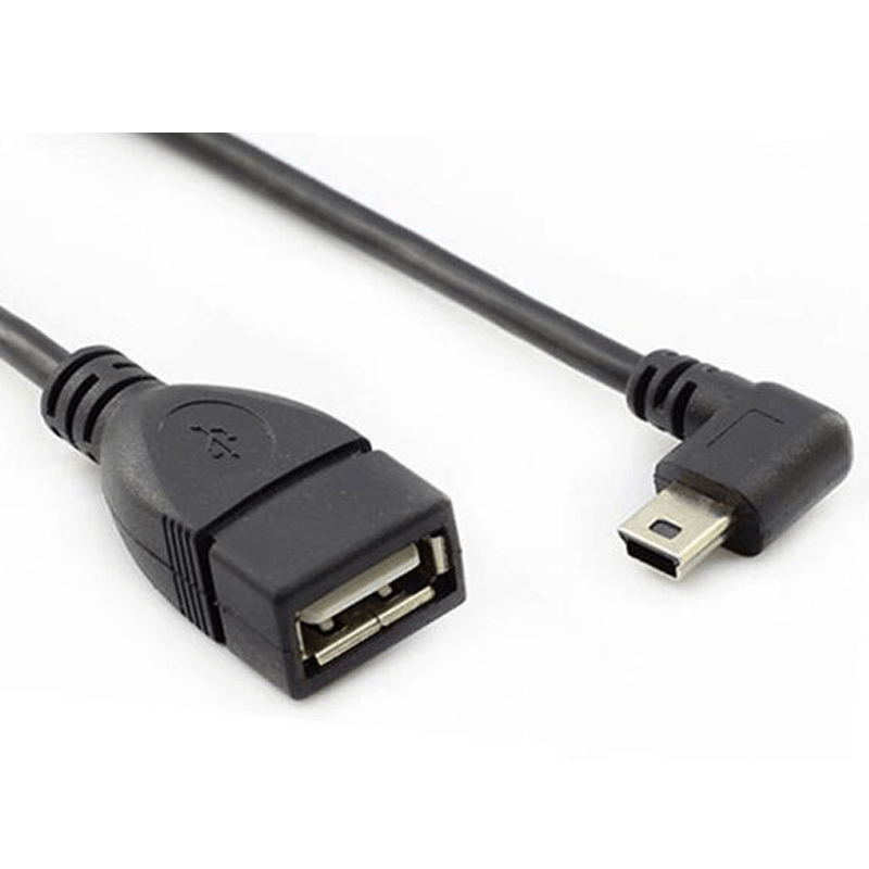 MINI USB Male Right Angled To USB A Female Connector Cable
