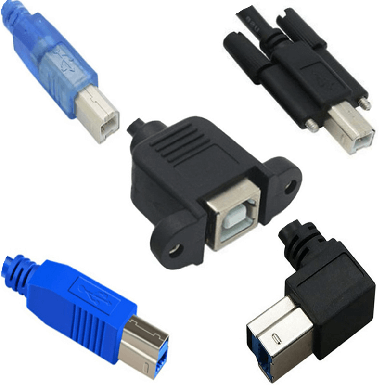 USB 2.0 A Male To USB 2.0 B Male Panel Mount Printer Cable