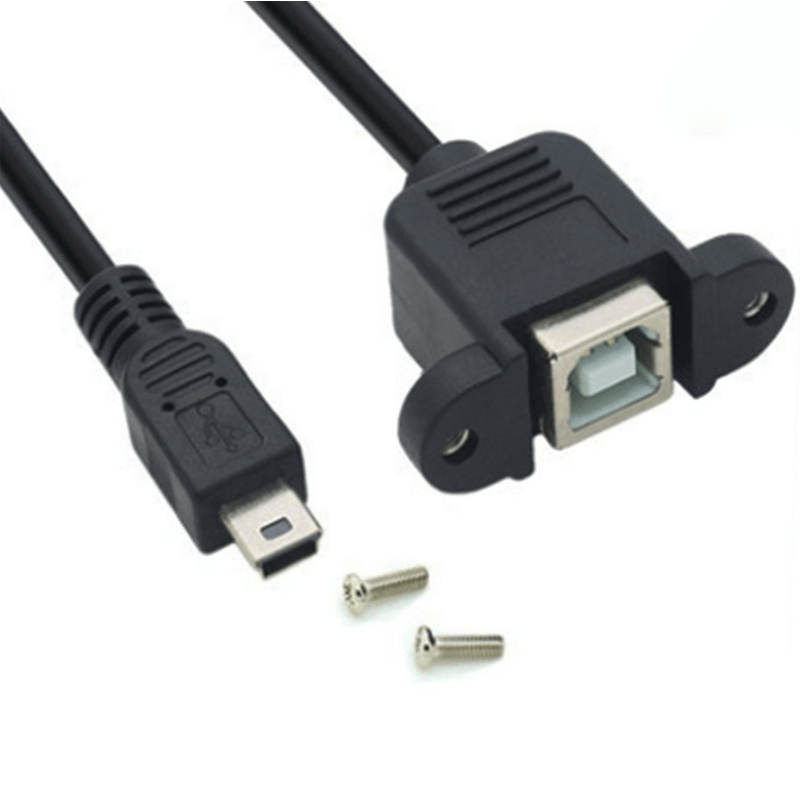MINI USB Male To USB 2.0 B Female Panel Mount Type Printer Cable