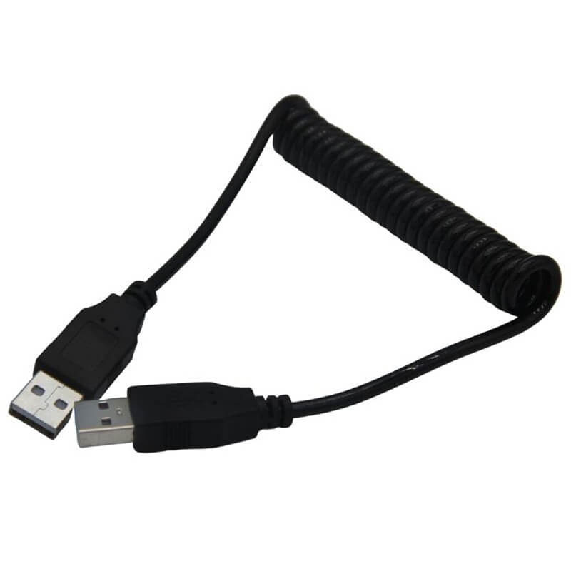 USB 2.0 A Male To USB 2.0 A Male Connector Spring Cable