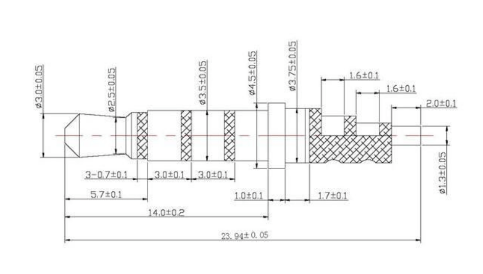 3.5mm 4Pole Audio Plug Connector