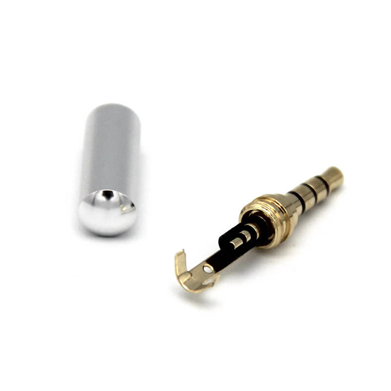 3.5MM 4Pole Gold Plated Audio Plug With Wire Clamp