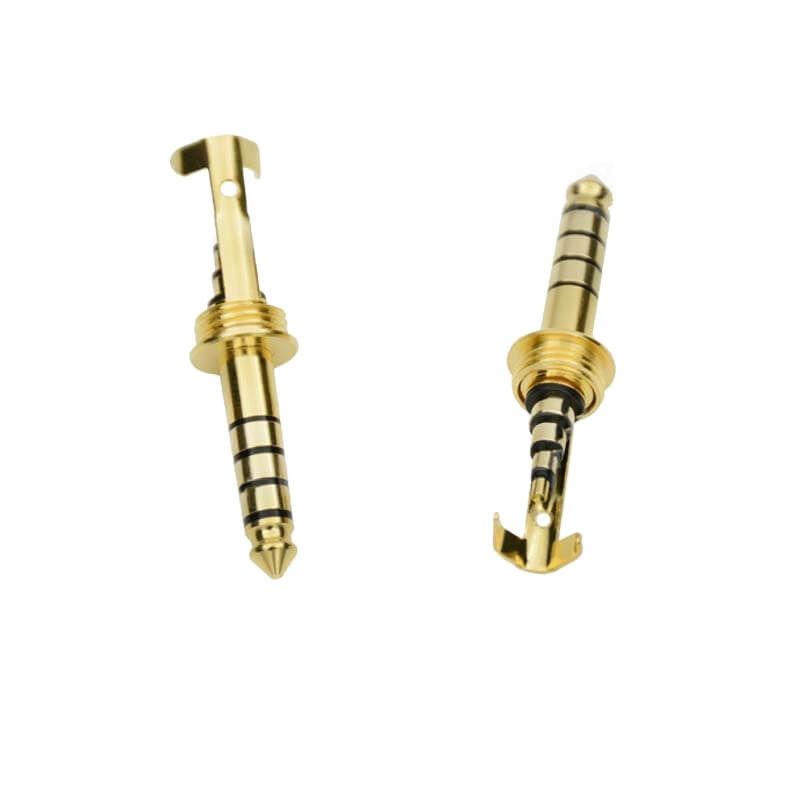4.4MM 5Pole Gold Plated Audio Plug With Wire Clamp